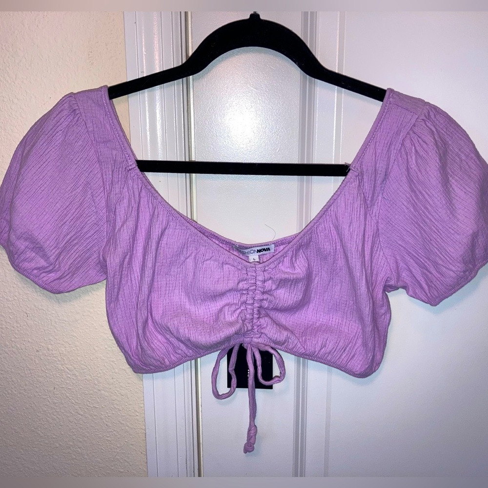 Fashion Nova brand new country style purple crop top